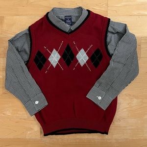 Arrow Brand Button Down Shirt with Seater Vest, Little Boy’s Size 6